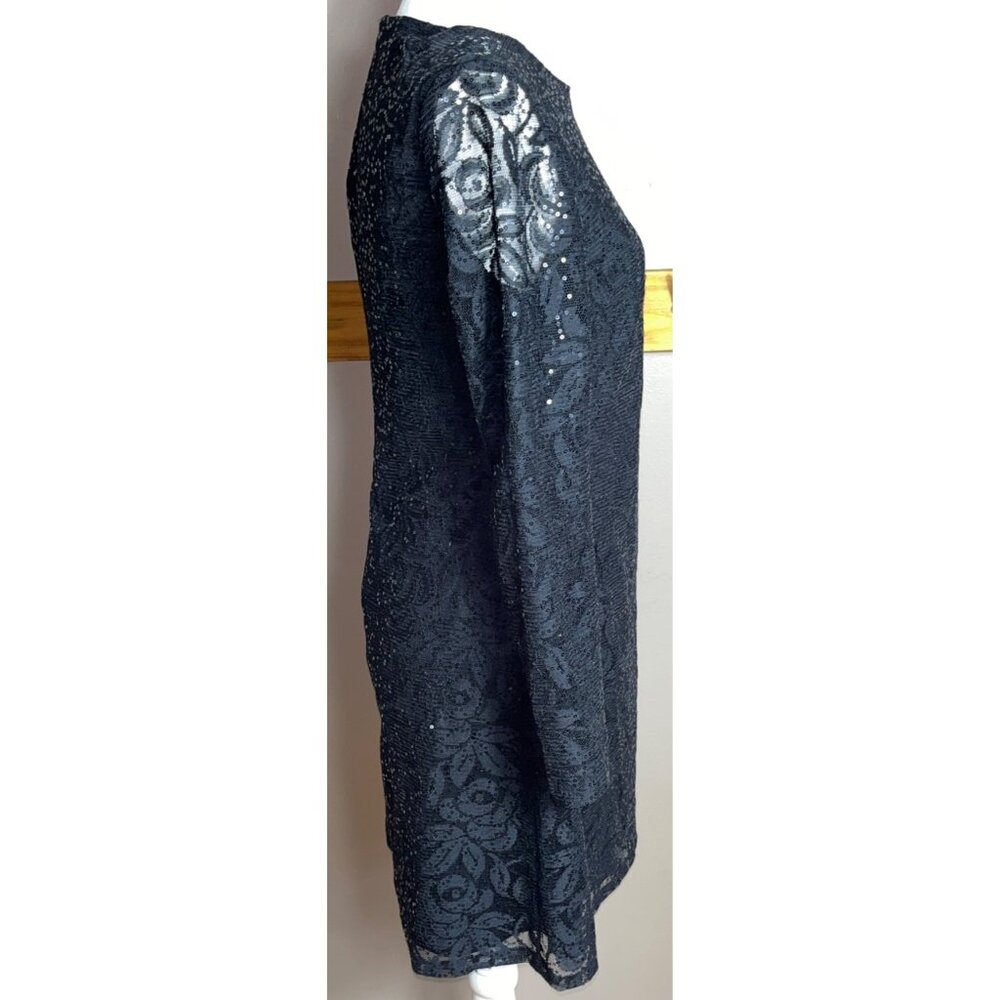 American Living Dress Black Sequin Lace Pencil Whimsygoth Cocktail Dark Womens 6 - Picture 10 of 11